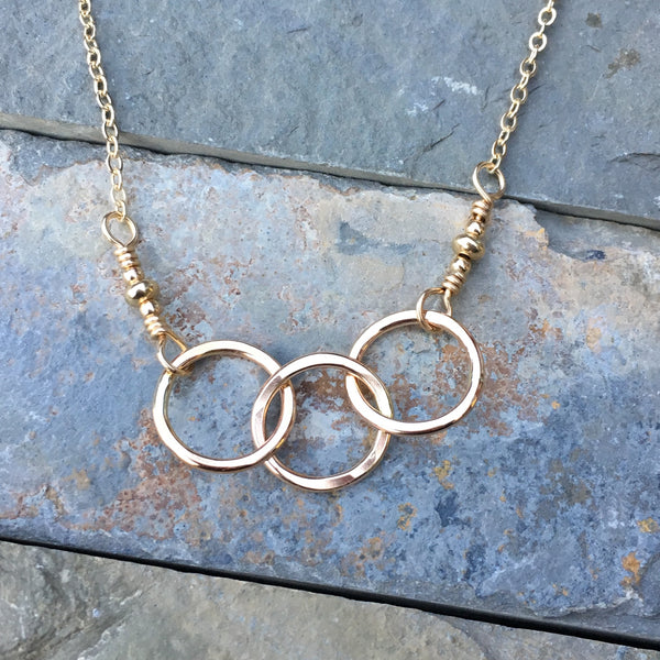 Three Ring Circus Necklace ~ Goldfilled