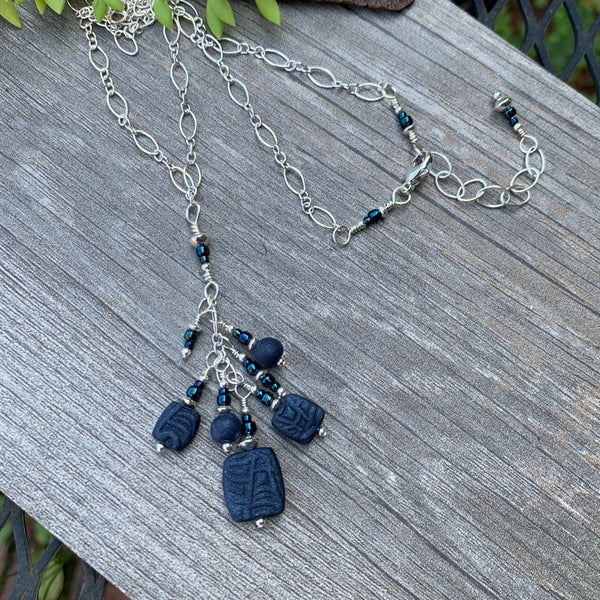 Cluster Necklace ~ Navy