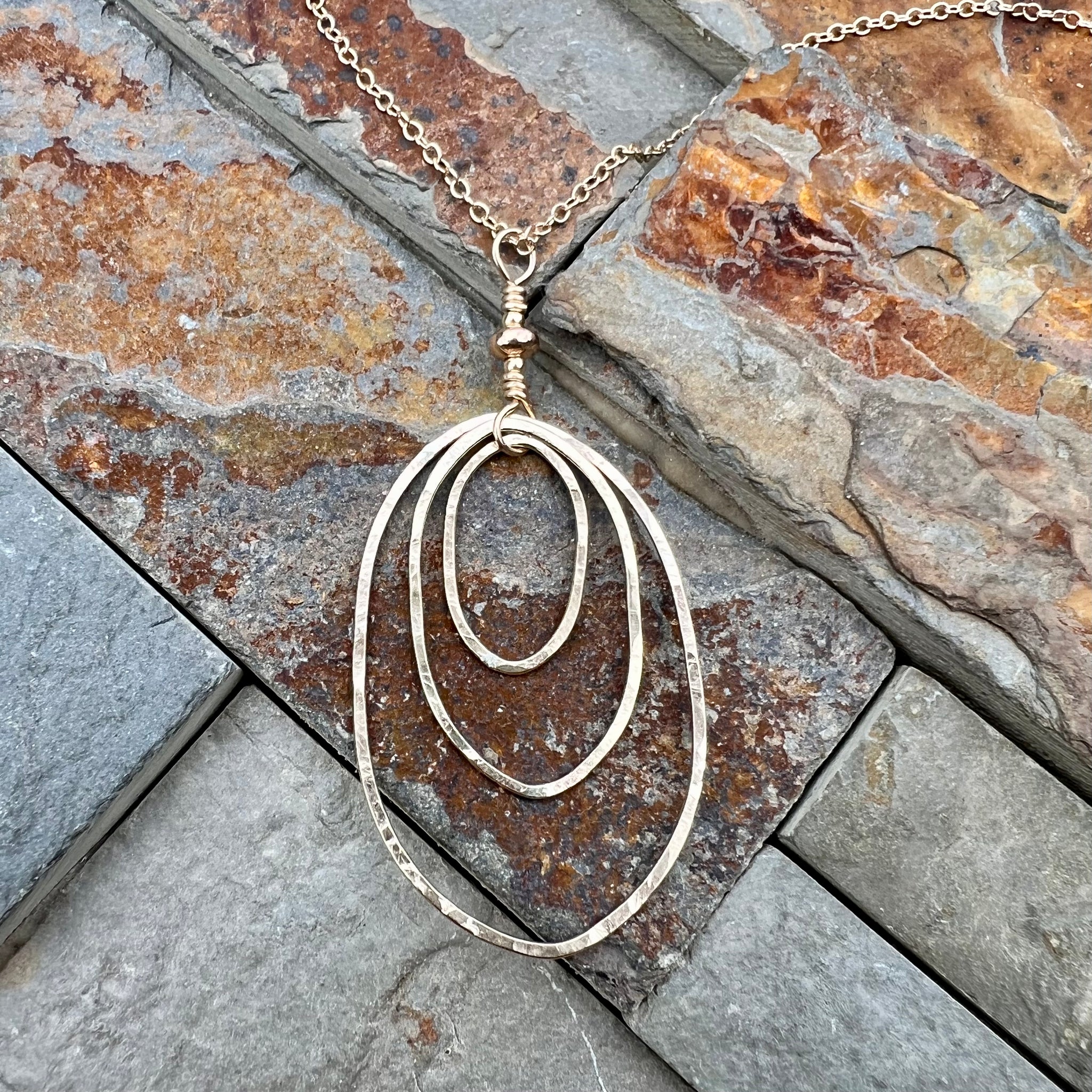 Triple Oval Necklace ~ Goldfilled