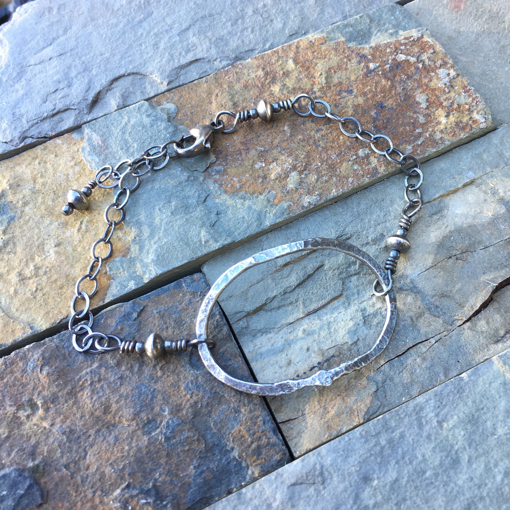 Riverstone Bracelet ~ Oxidized