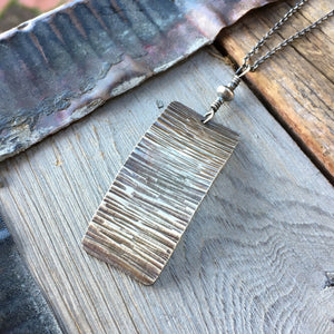 Tree Bark Necklace ~ Oxidized
