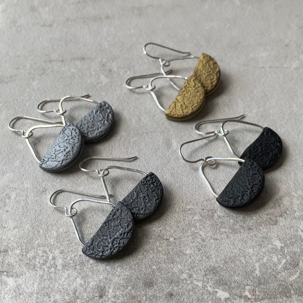 Basket Earrings ~ Dark Grey