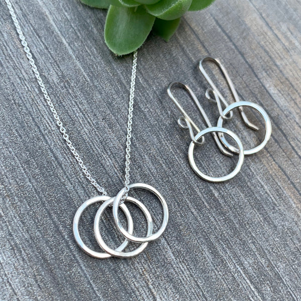 Tiny Trio Circles Necklace