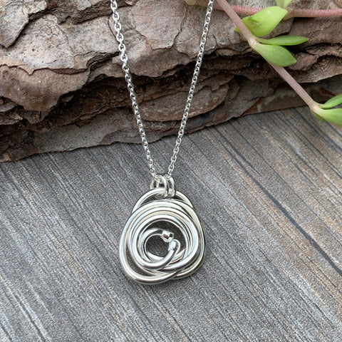 Sterling Silver Entwined Five Ring Necklace, Russian Wedding Ring Pendant, 5  Rings for 5 Decades Necklace, 50th Birthday Gift, Mum of 5 Gift - Etsy