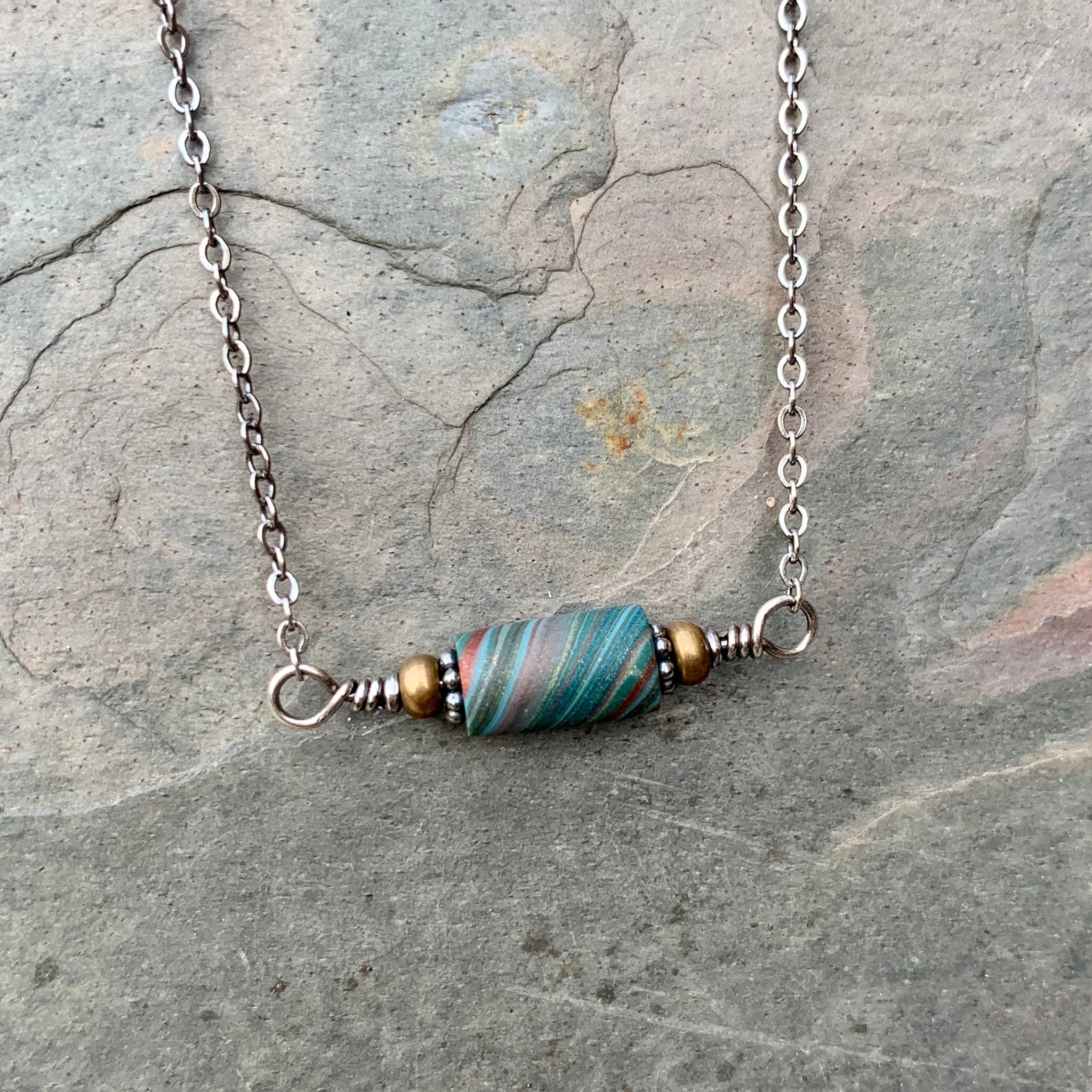 Gypsy Swirl Cylinder Necklace