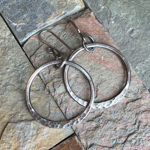 Ring of Fire Earrings ~ Medium Oxidized