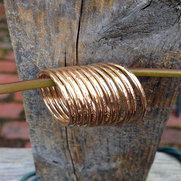 Hammered Stack Rings ~ 14kt Goldfilled