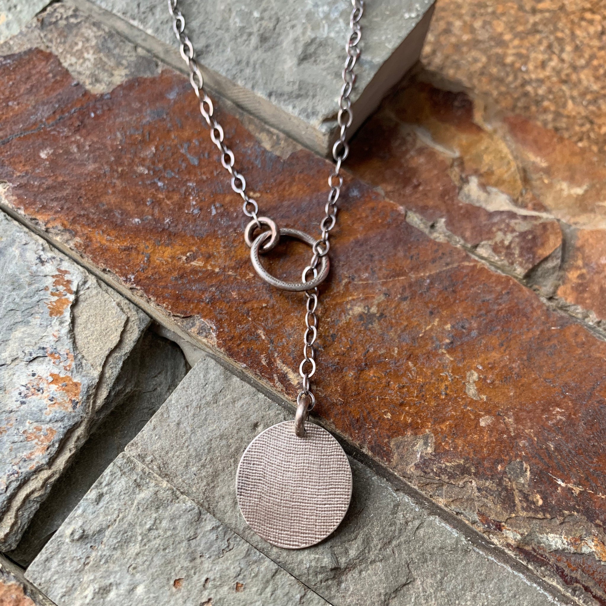 Through the Loop Necklace ~ Oxidized